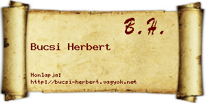 Bucsi Herbert névjegykártya